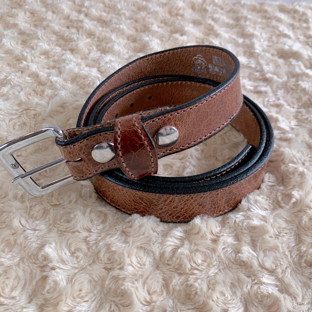 Amish Made Brown Textured Leather Belt Size 44